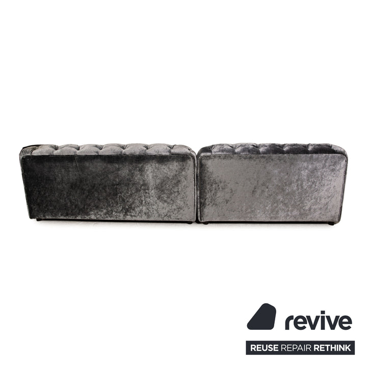 Bretz Cocoa Island Canapé d'angle en tissu Gris Canapé Canapé Relax