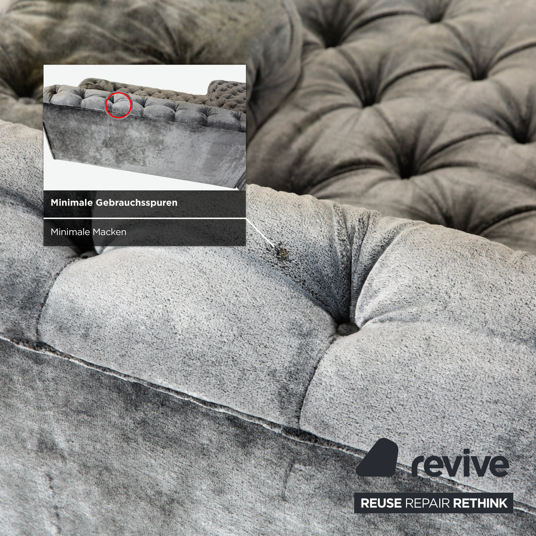 Canapé d'angle en tissu Bretz Cocoa Island, canapé gris, canapé inclinable