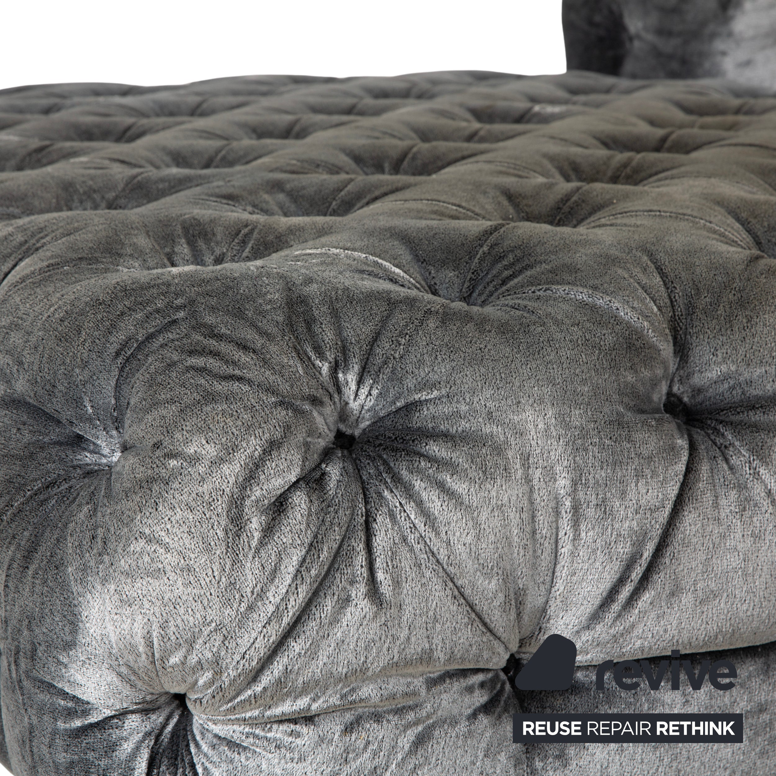 Canapé d'angle en tissu Bretz Cocoa Island, canapé gris, canapé inclinable