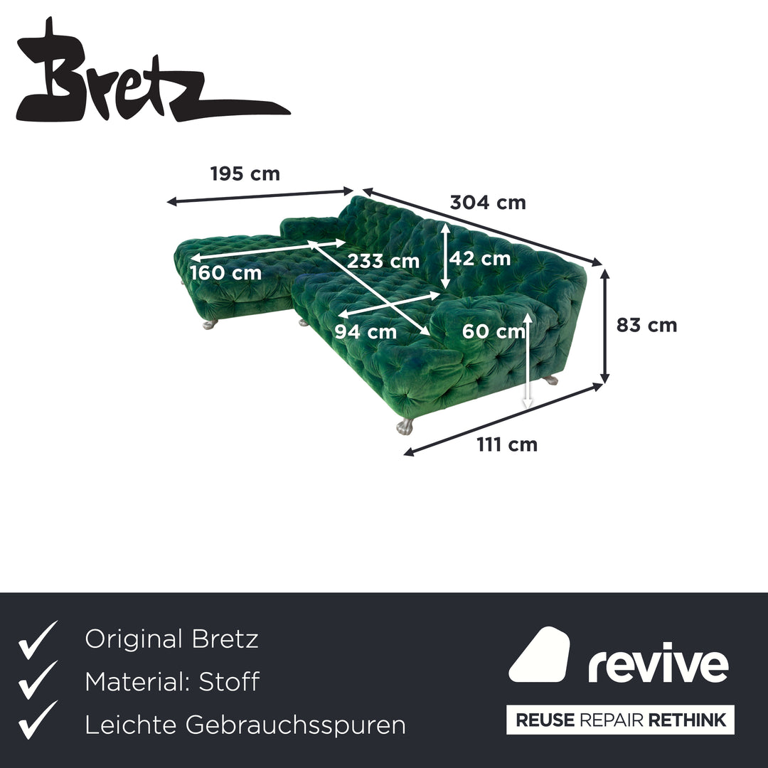 Bretz Cocoa Island Stoff Ecksofa Grün Blau Sofa Couch