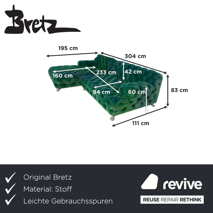 Bretz Cocoa Island Stoff Ecksofa Grün Blau Sofa Couch