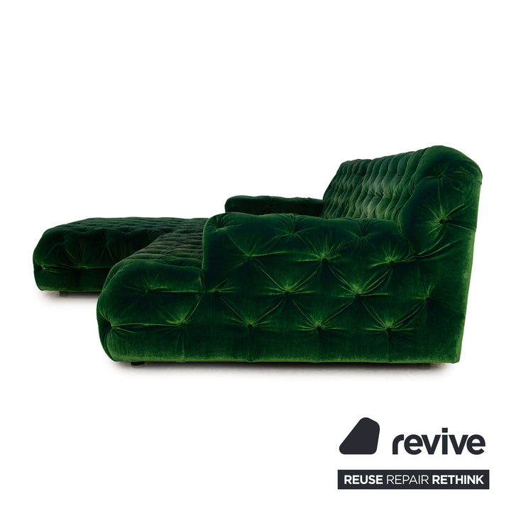 Bretz Cocoa Island Fabric Corner Sofa Green Recamiere Left Sofa Couch
