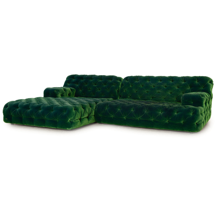 Bretz Cocoa Island Fabric Corner Sofa Green Recamiere Left Sofa Couch