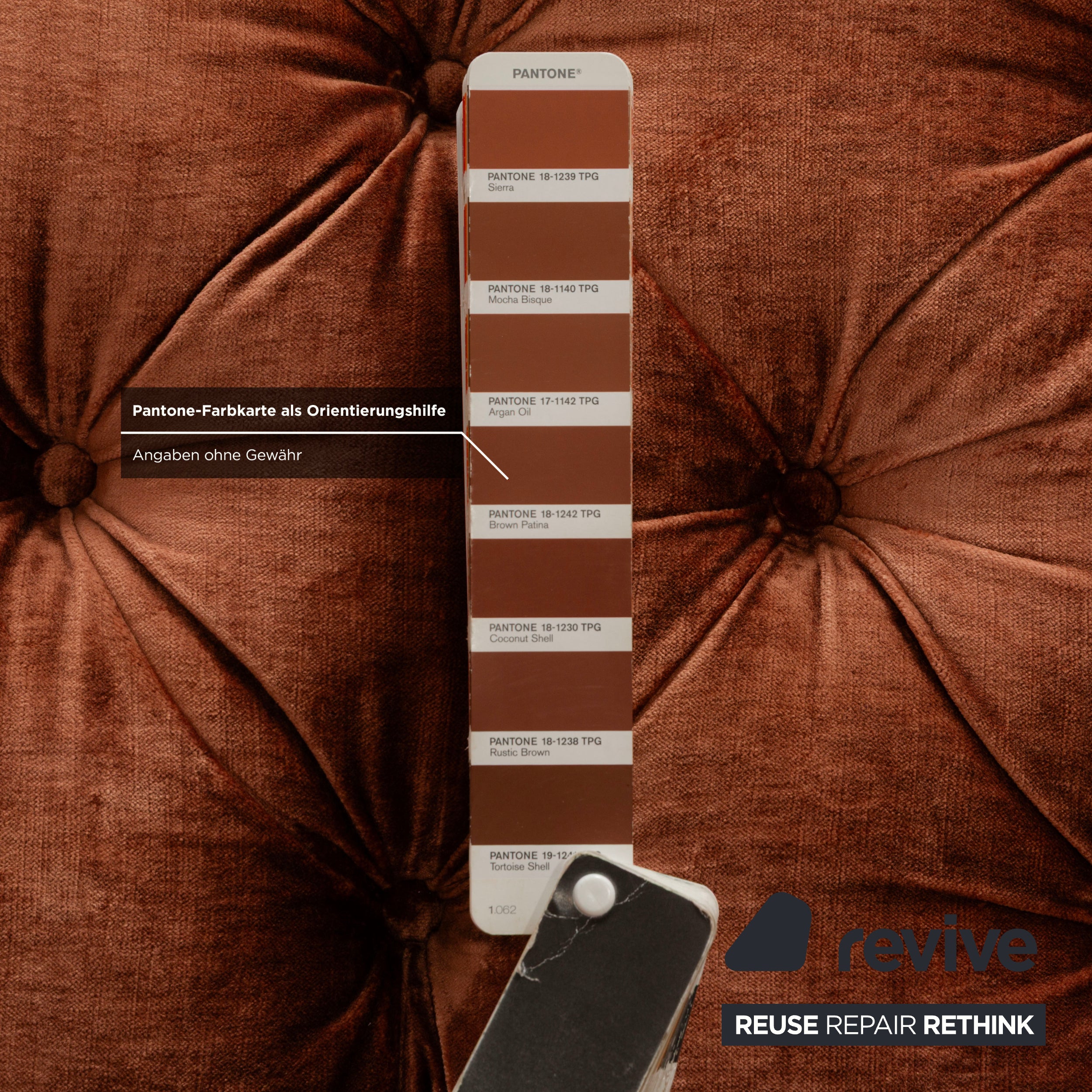 Bretz Cocoa Island Stoff Samt Knopfheftung Zweisitzer Braun Bronze Sofa Couch