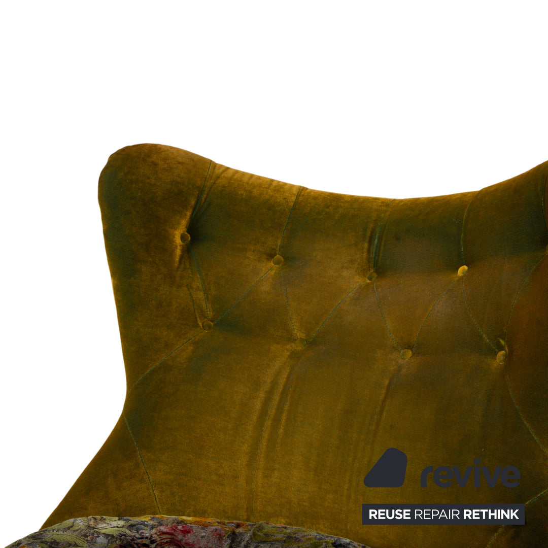 Bretz Cocoa Island Stoff Sessel Gelb Gold Grün Drehbar