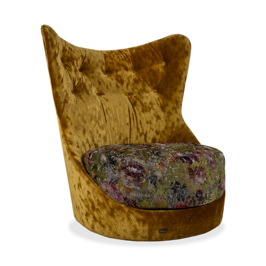 Bretz Cocoa Island Stoff Sessel Gelb Gold Grün