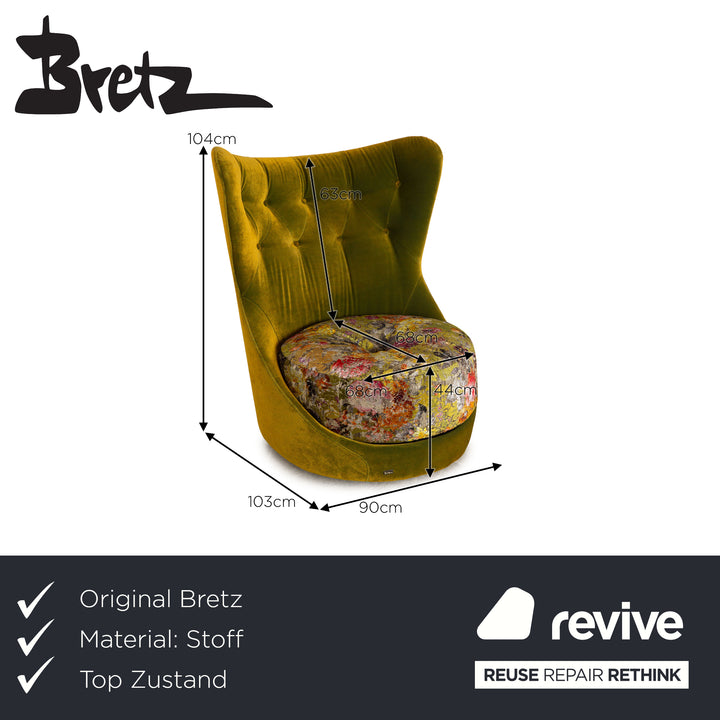Bretz Cocoa Island Fabric Armchair Green