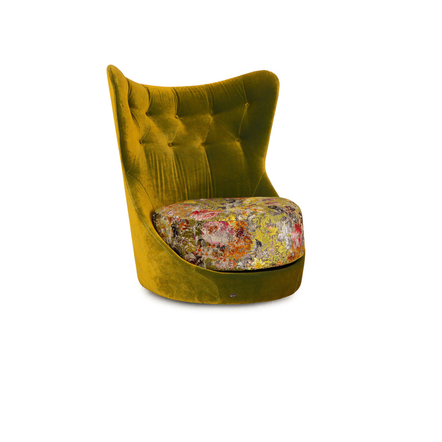 Bretz Cocoa Island Fabric Armchair Green