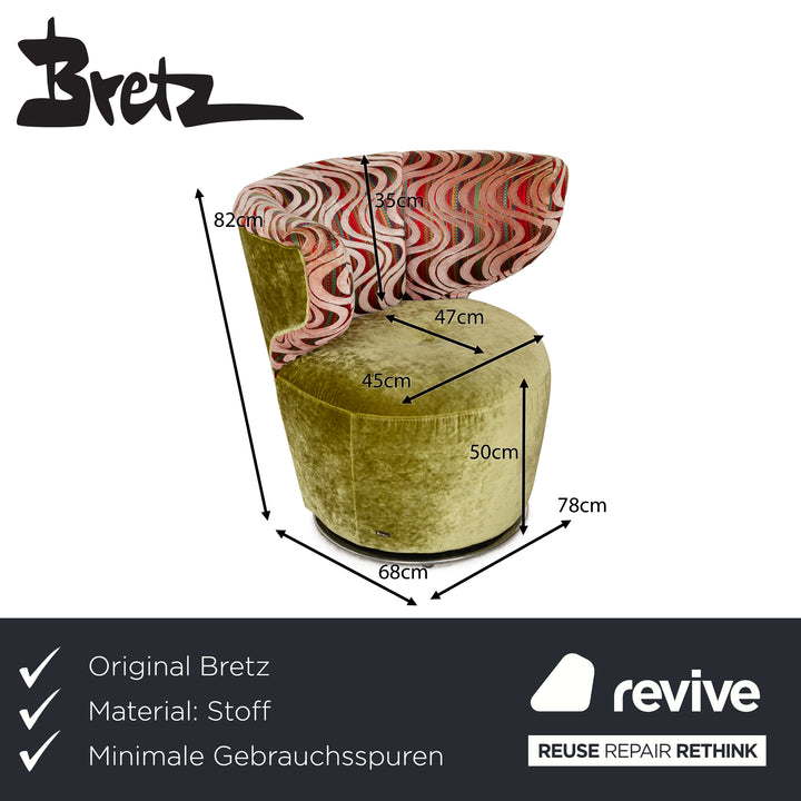 Bretz Croissant Stoff Sessel Grün Rot Blau Rosa manuelle Funktion Samt