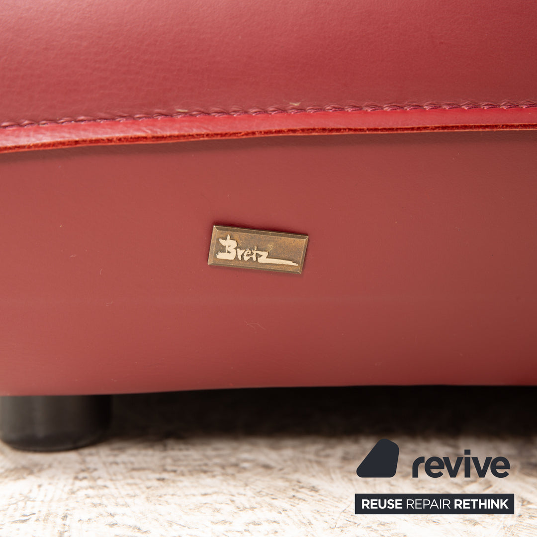 Bretz Cupcake Leder Ecksofa Creme Rot Sofa Couch Recamiere Links Bordeaux Dunkelrot