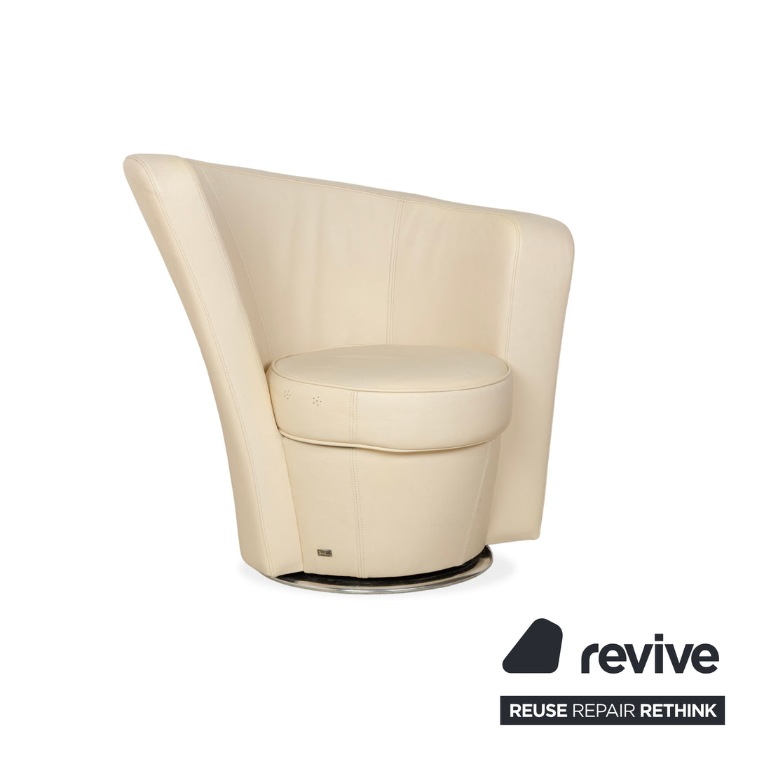 Bretz EVES ISLAND leather armchair cream