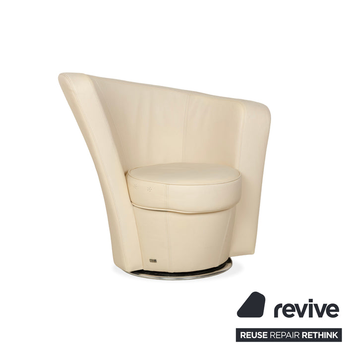 Bretz EVES ISLAND leather armchair cream