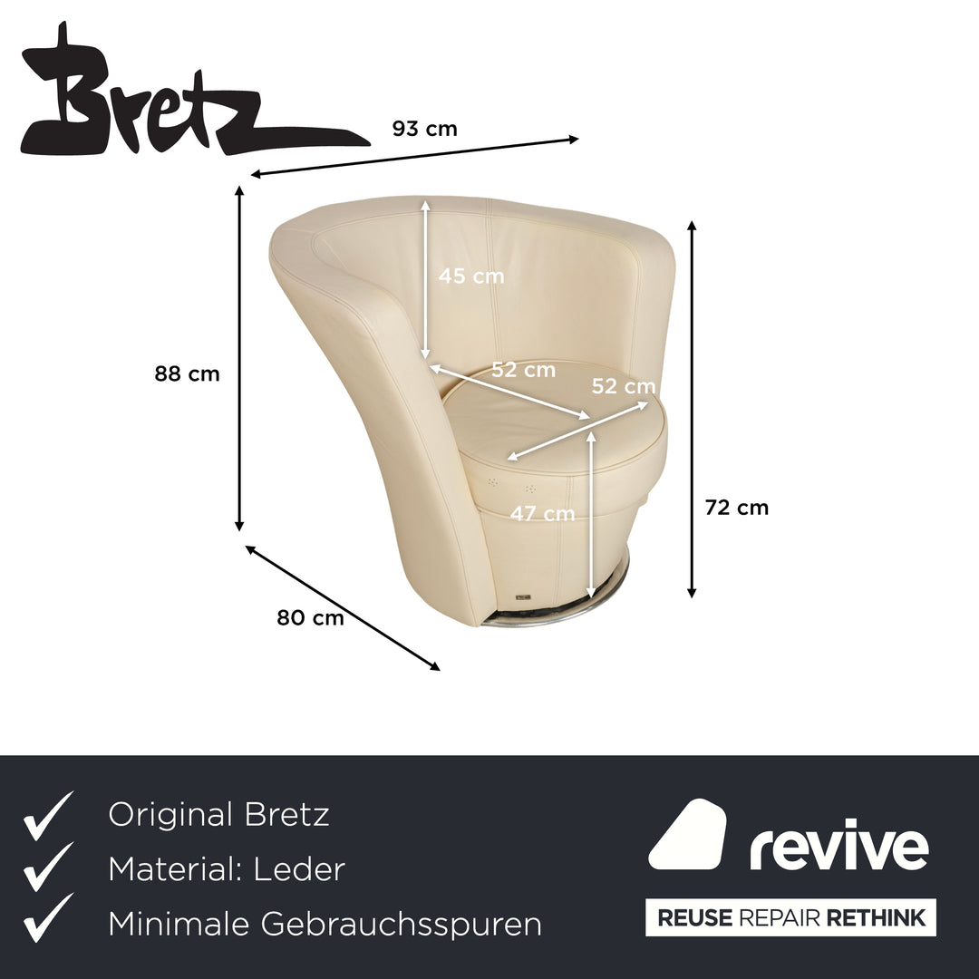 Bretz EVES ISLAND leather armchair cream