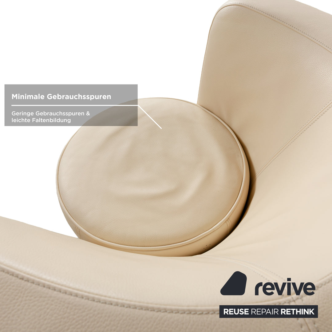 Fauteuil en cuir Bretz EVES ISLAND crème