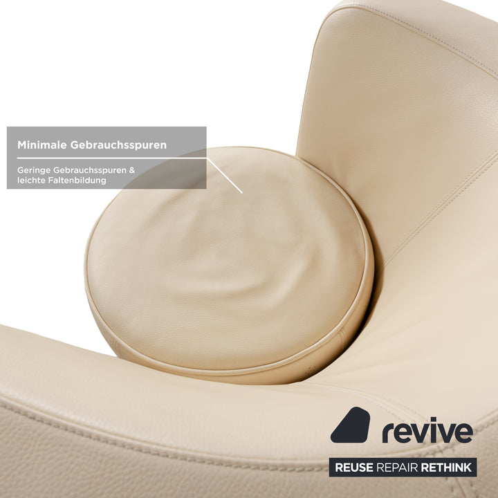 Fauteuil en cuir Bretz EVES ISLAND crème