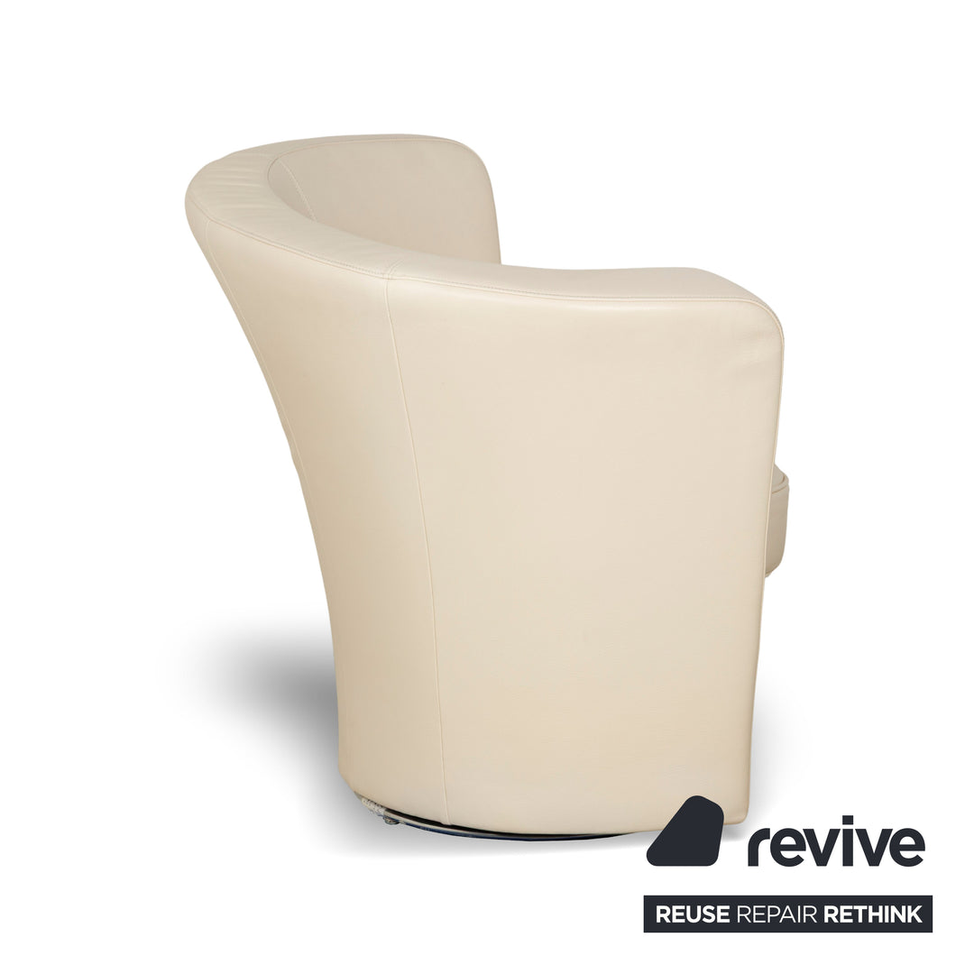 Fauteuil en cuir Bretz EVES ISLAND crème