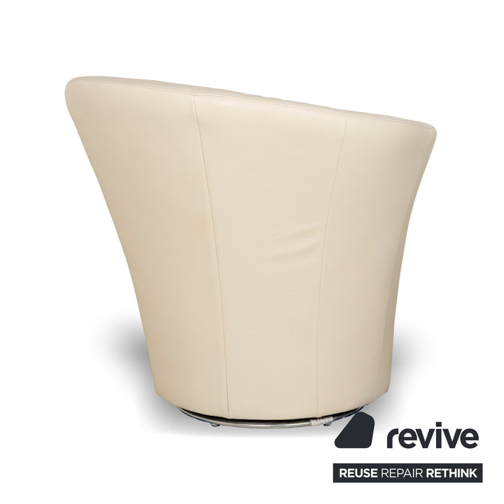 Fauteuil en cuir Bretz EVES ISLAND crème