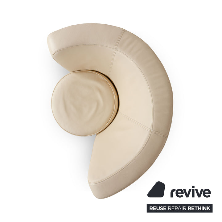 Fauteuil en cuir Bretz EVES ISLAND crème