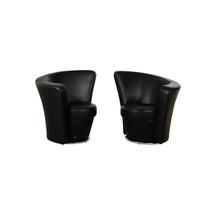 Bretz EVES ISLAND Leather Armchair Set Black