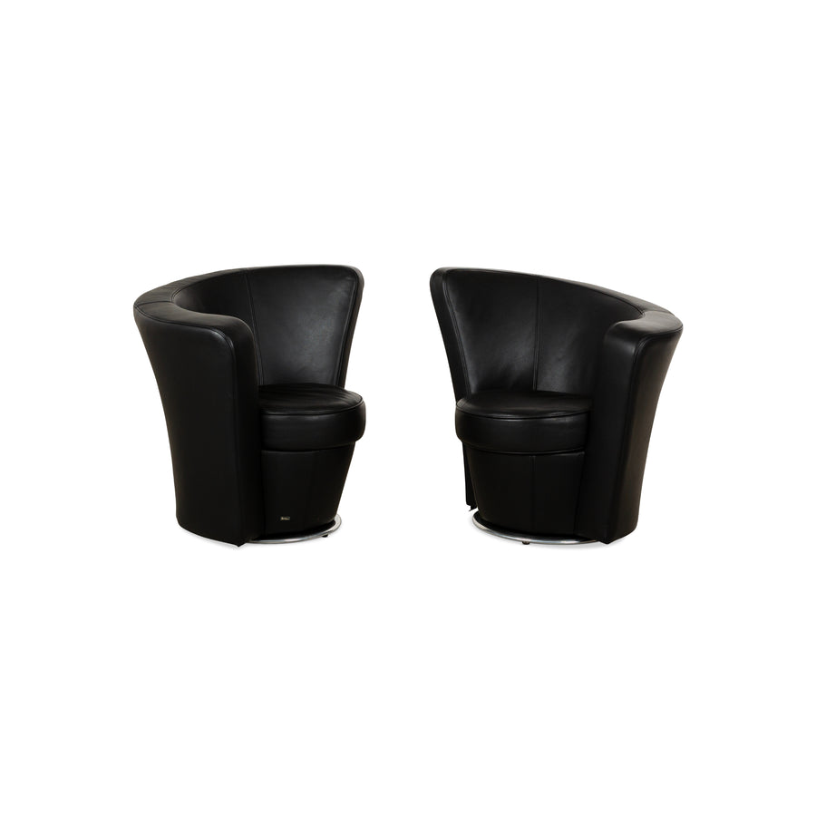 Bretz EVES ISLAND Leather Armchair Set Black
