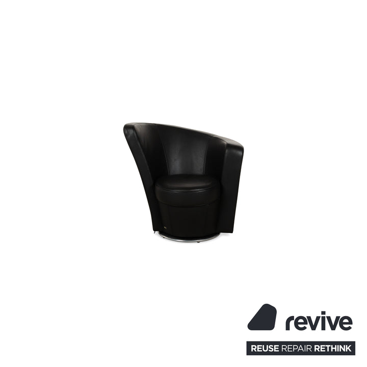 Bretz EVES ISLAND Fauteuil en Cuir Noir