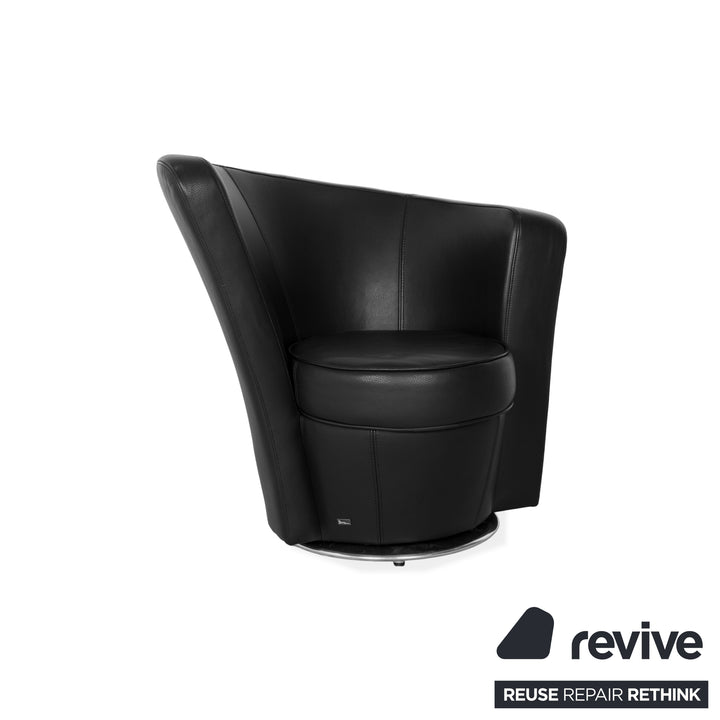 Bretz EVES ISLAND Fauteuil en Cuir Noir