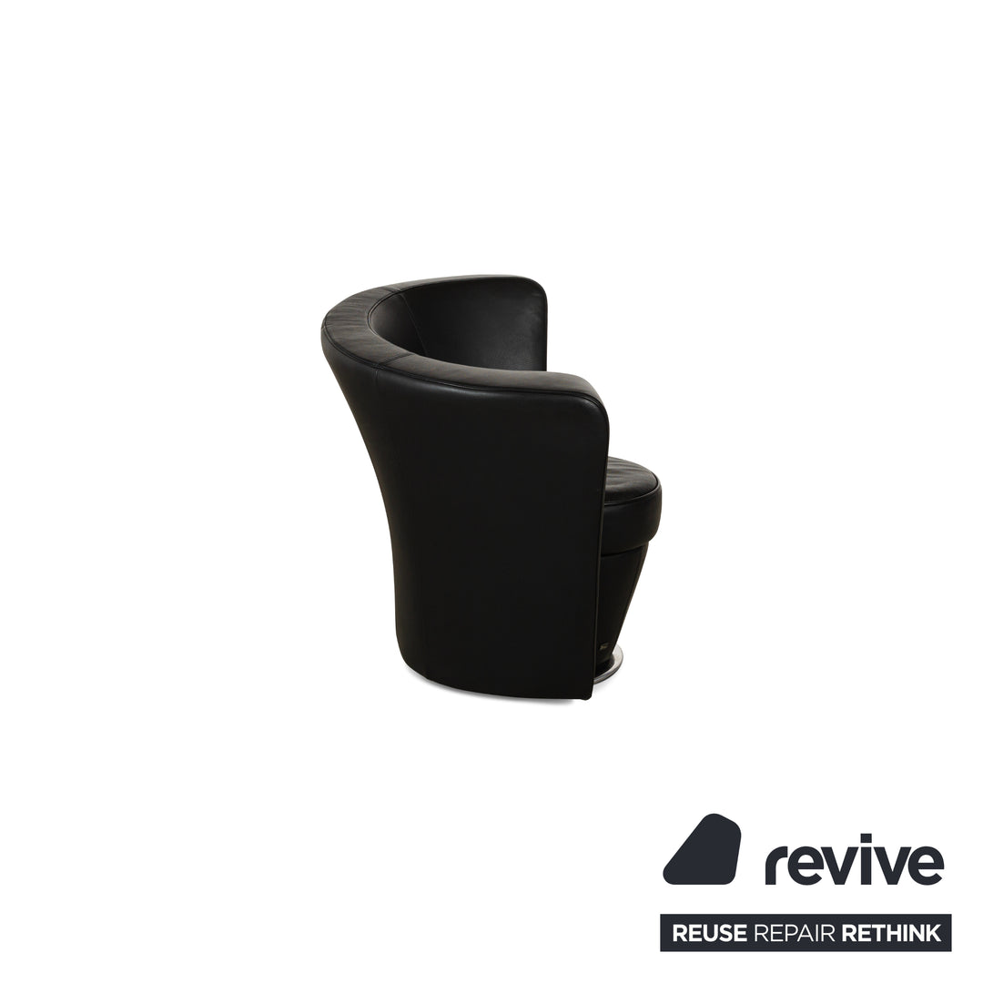 Bretz EVES ISLAND Fauteuil en Cuir Noir