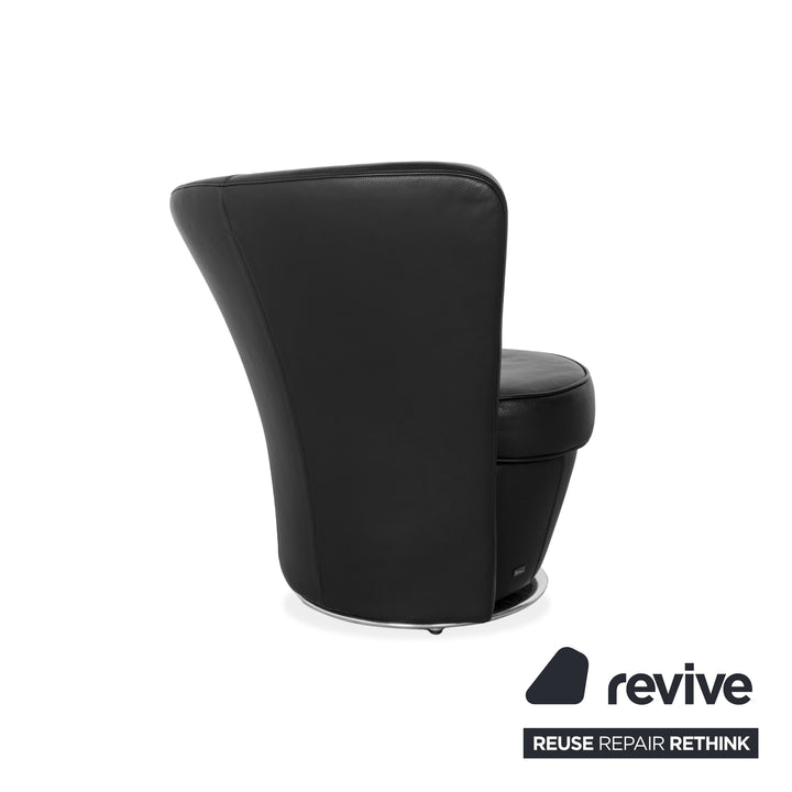 Bretz EVES ISLAND Fauteuil en Cuir Noir