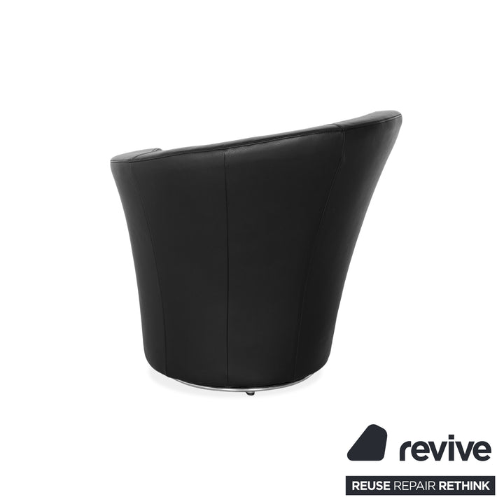 Bretz EVES ISLAND Fauteuil en Cuir Noir