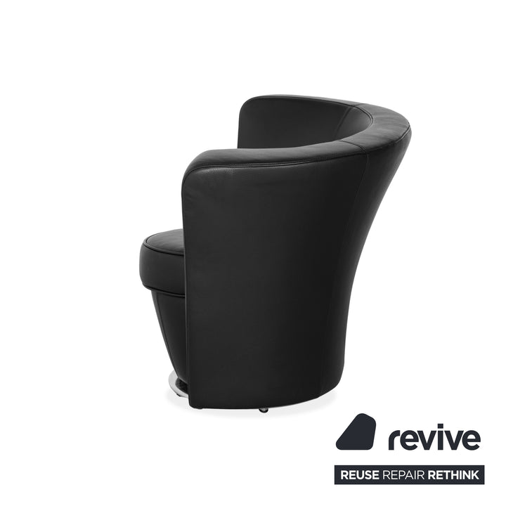 Bretz EVES ISLAND Fauteuil en Cuir Noir