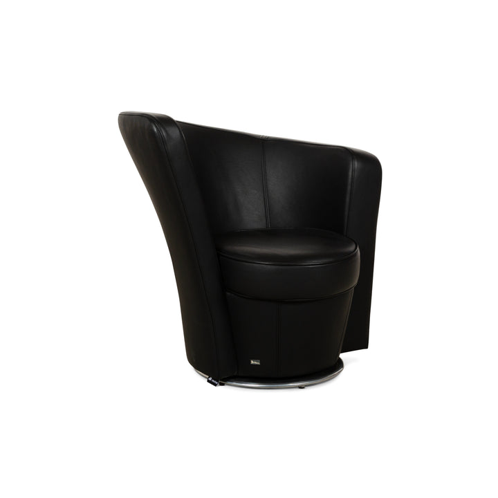 Bretz EVES ISLAND Fauteuil en Cuir Noir