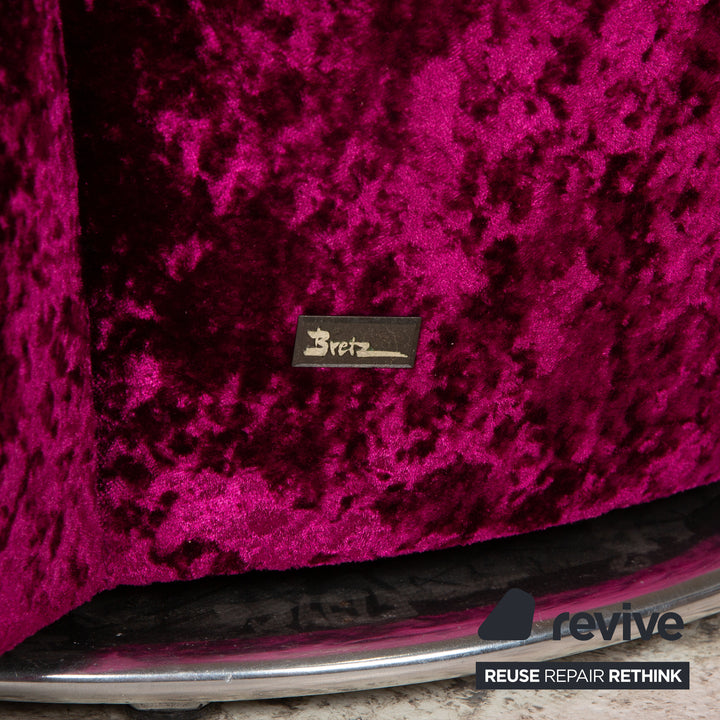 Bretz Eves Island Fabric Armchair Red Violet