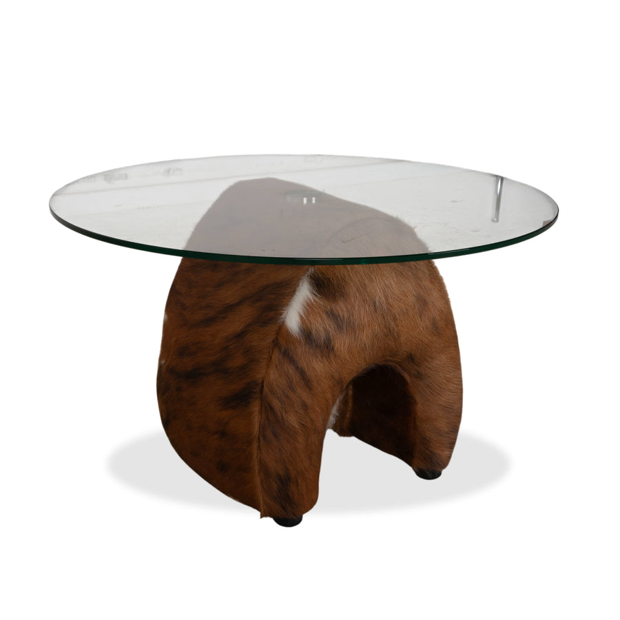 Table basse en verre Bretz Fell marron