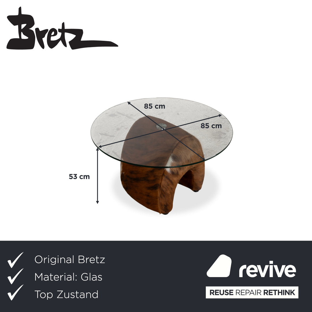 Bretz Fell Glas Couchtisch Braun