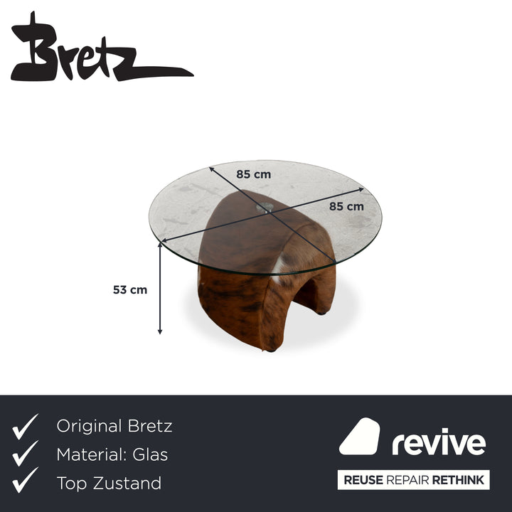 Bretz Fell Glas Couchtisch Braun