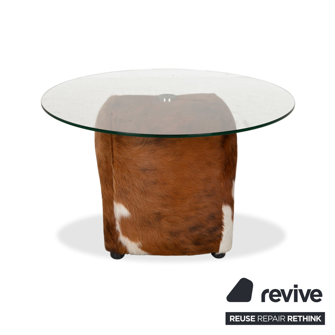 Table basse en verre Bretz Fell marron