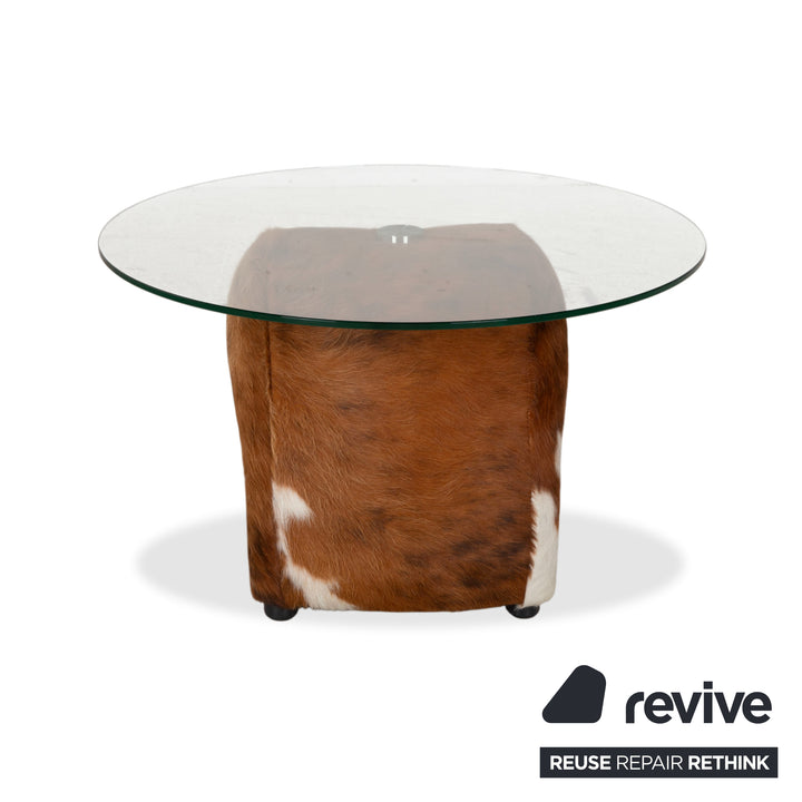 Table basse en verre Bretz Fell marron