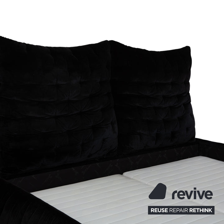 Lit Bretz FEYA, tissu velours noir