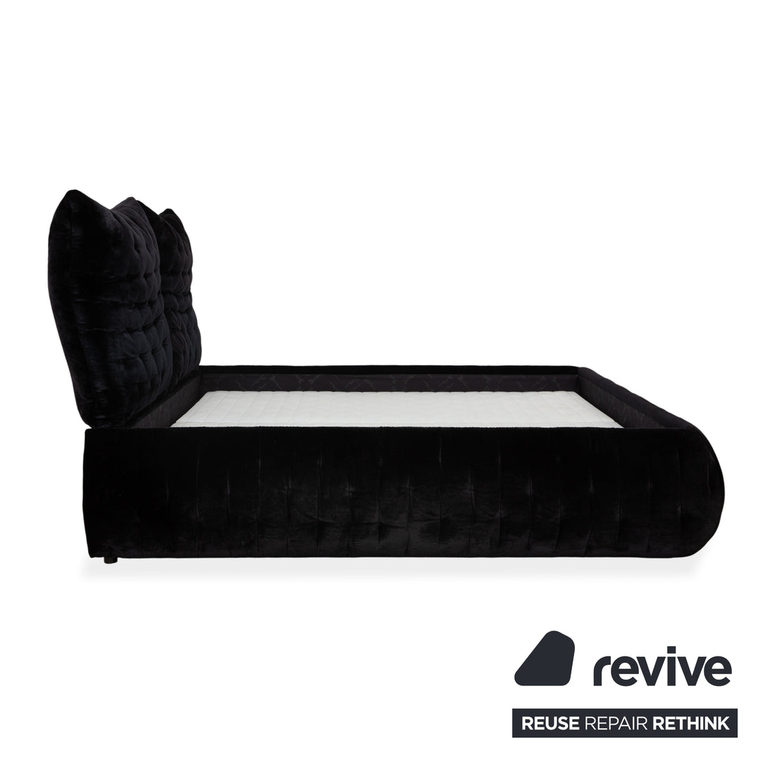 Lit Bretz FEYA, tissu velours noir