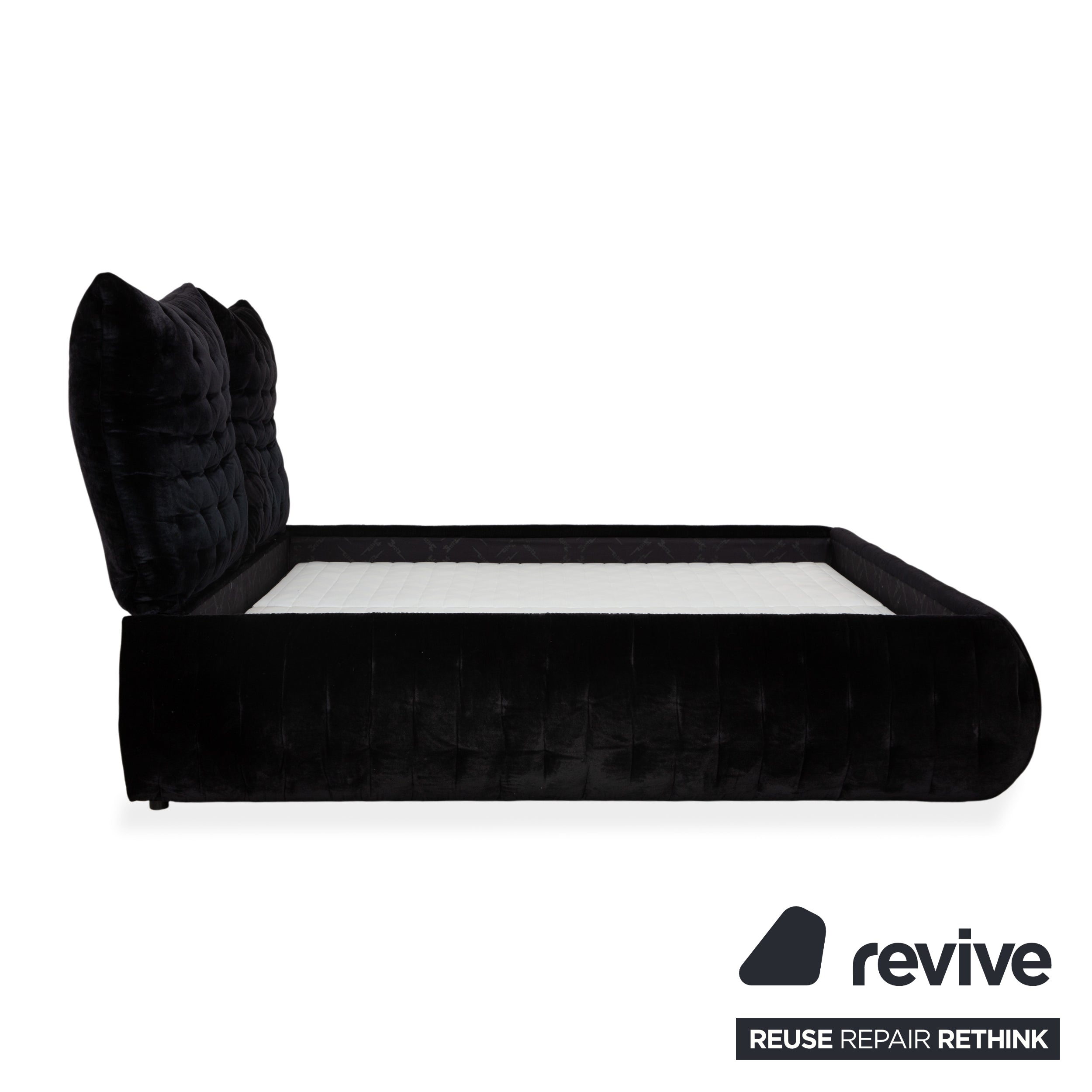 Lit Bretz FEYA, tissu velours noir