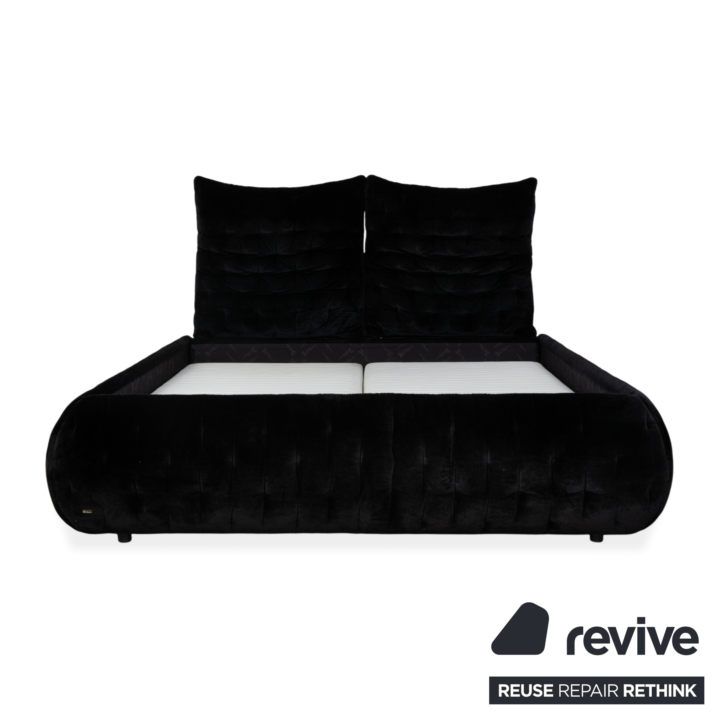 Lit Bretz FEYA, tissu velours noir