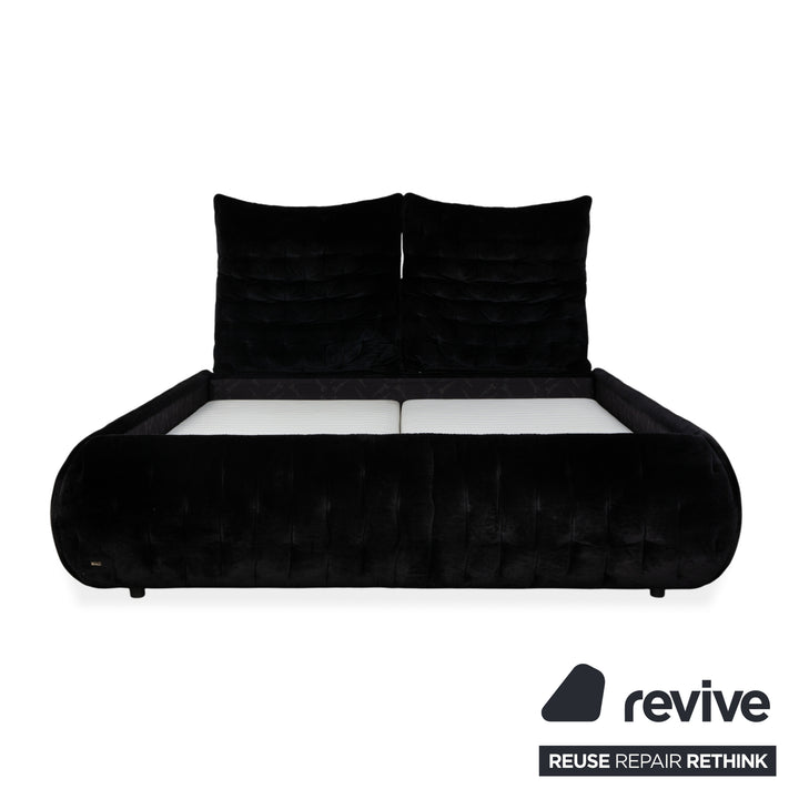 Lit Bretz FEYA, tissu velours noir