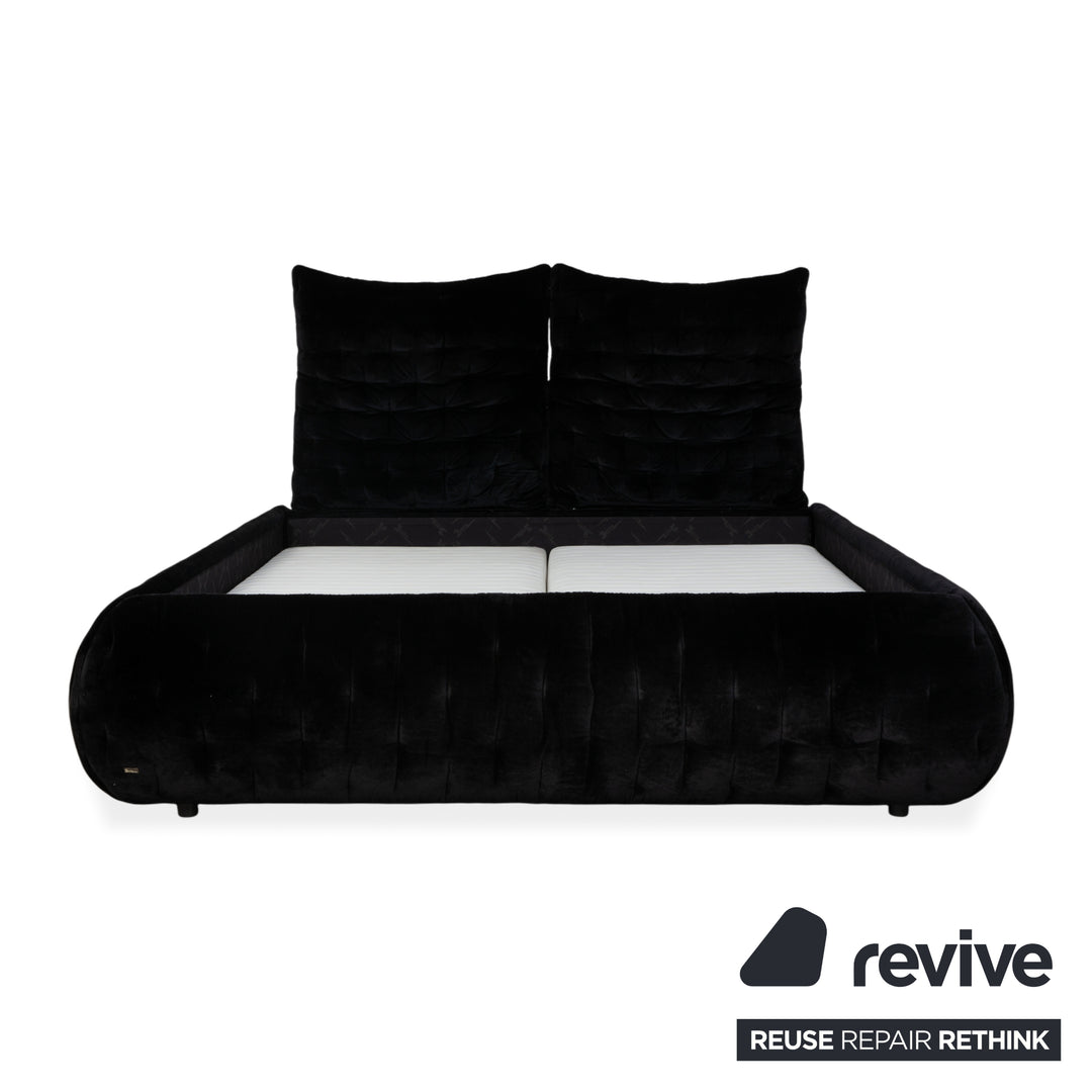 Lit Bretz FEYA, tissu velours noir