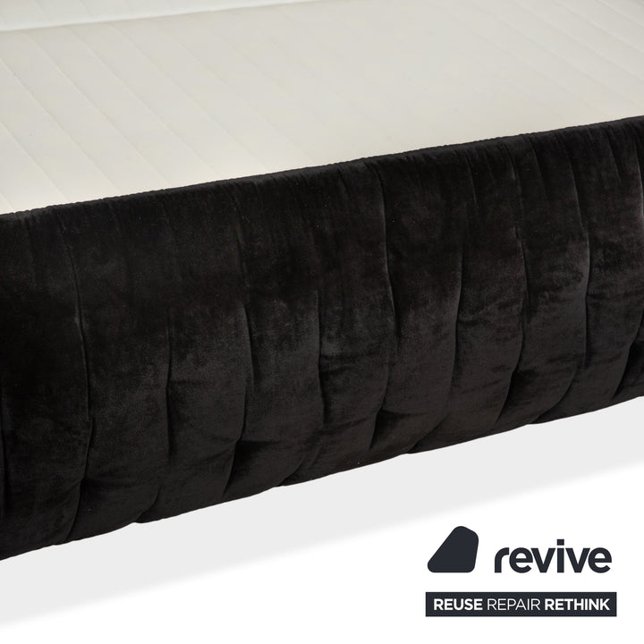 Lit Bretz FEYA, tissu velours noir
