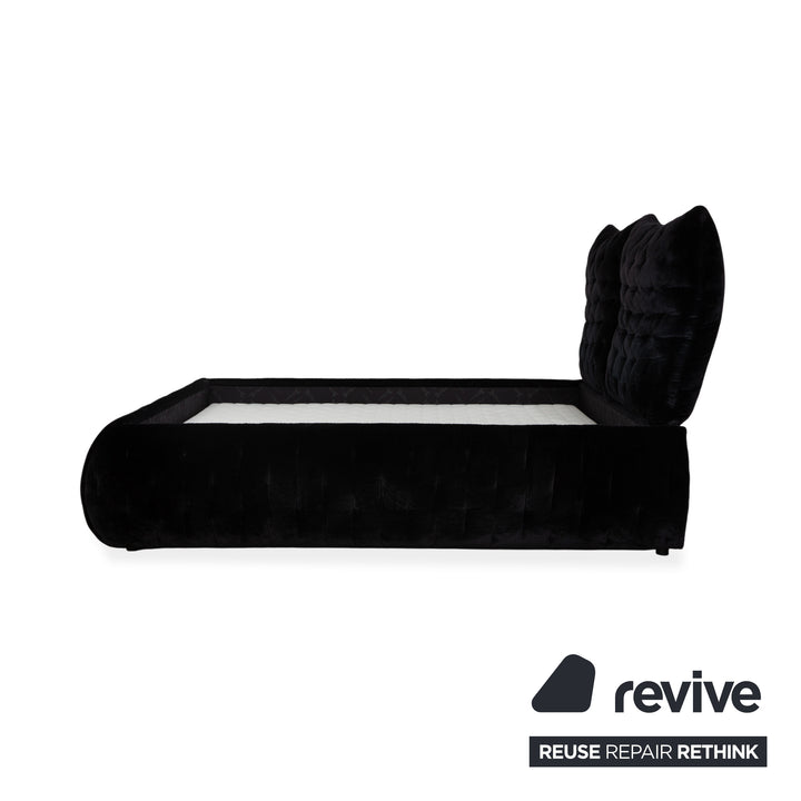 Lit Bretz FEYA, tissu velours noir