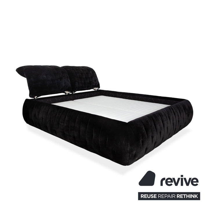 Lit Bretz FEYA, tissu velours noir