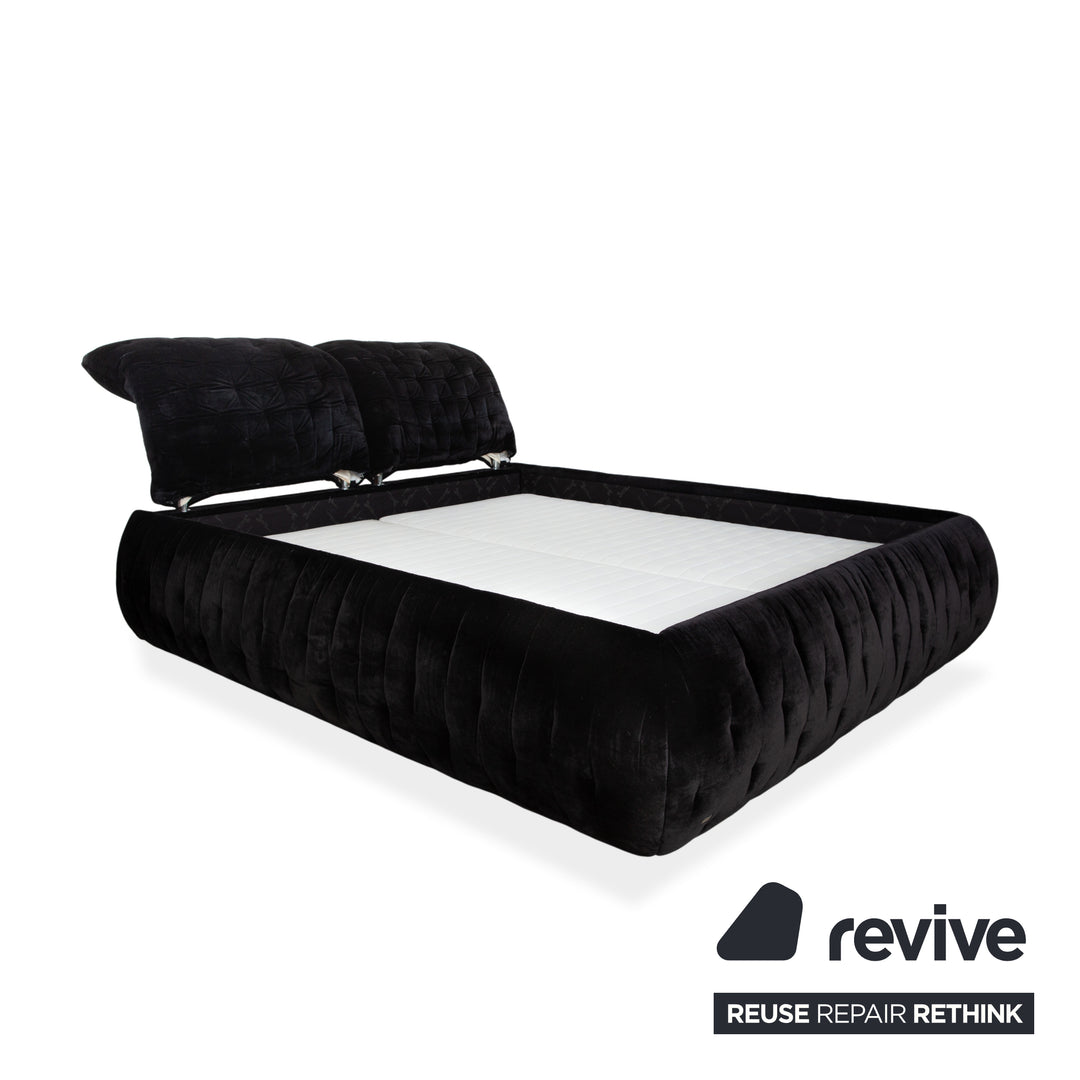 Lit Bretz FEYA, tissu velours noir