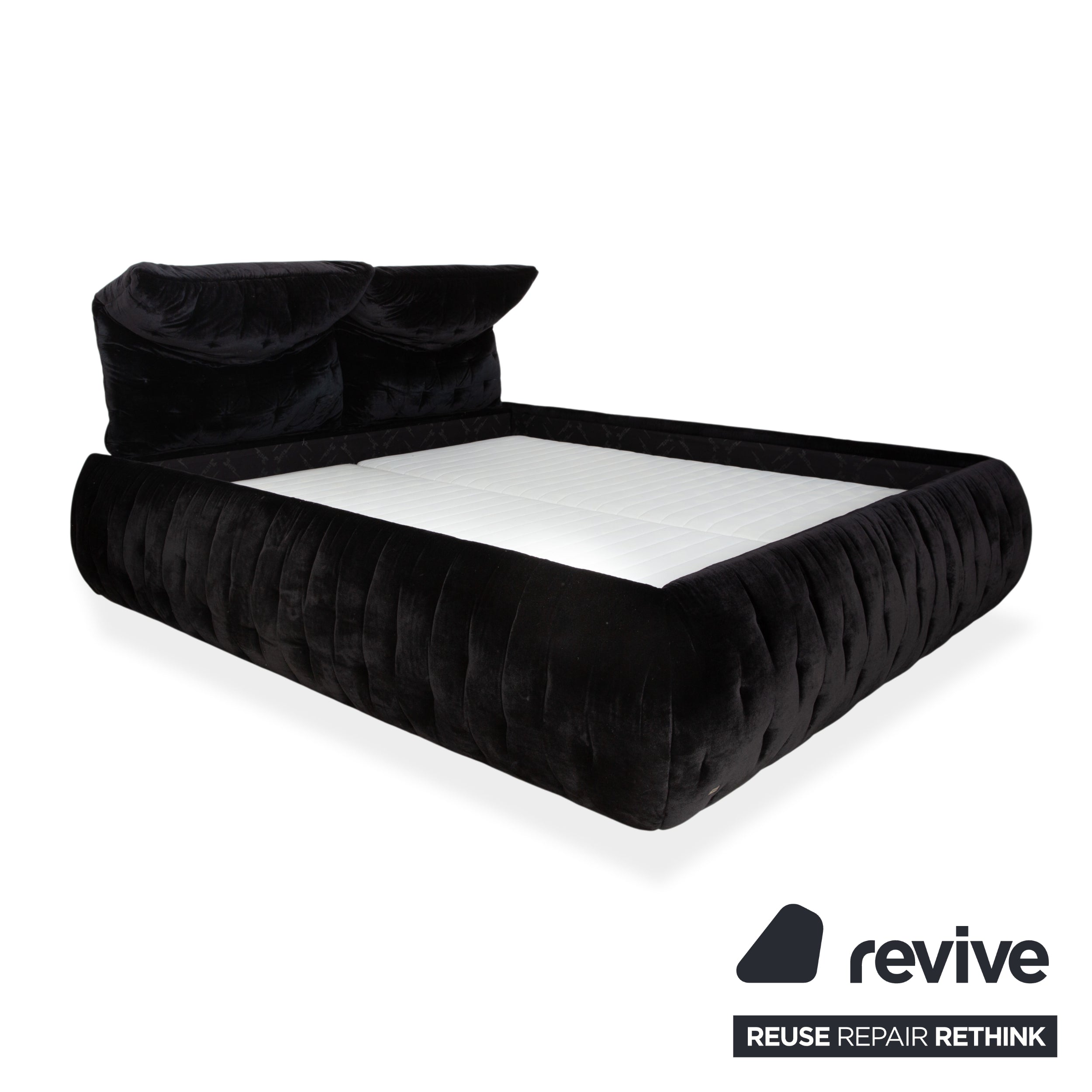 Lit Bretz FEYA, tissu velours noir