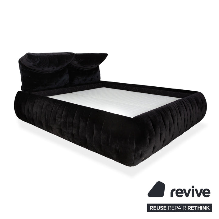 Lit Bretz FEYA, tissu velours noir