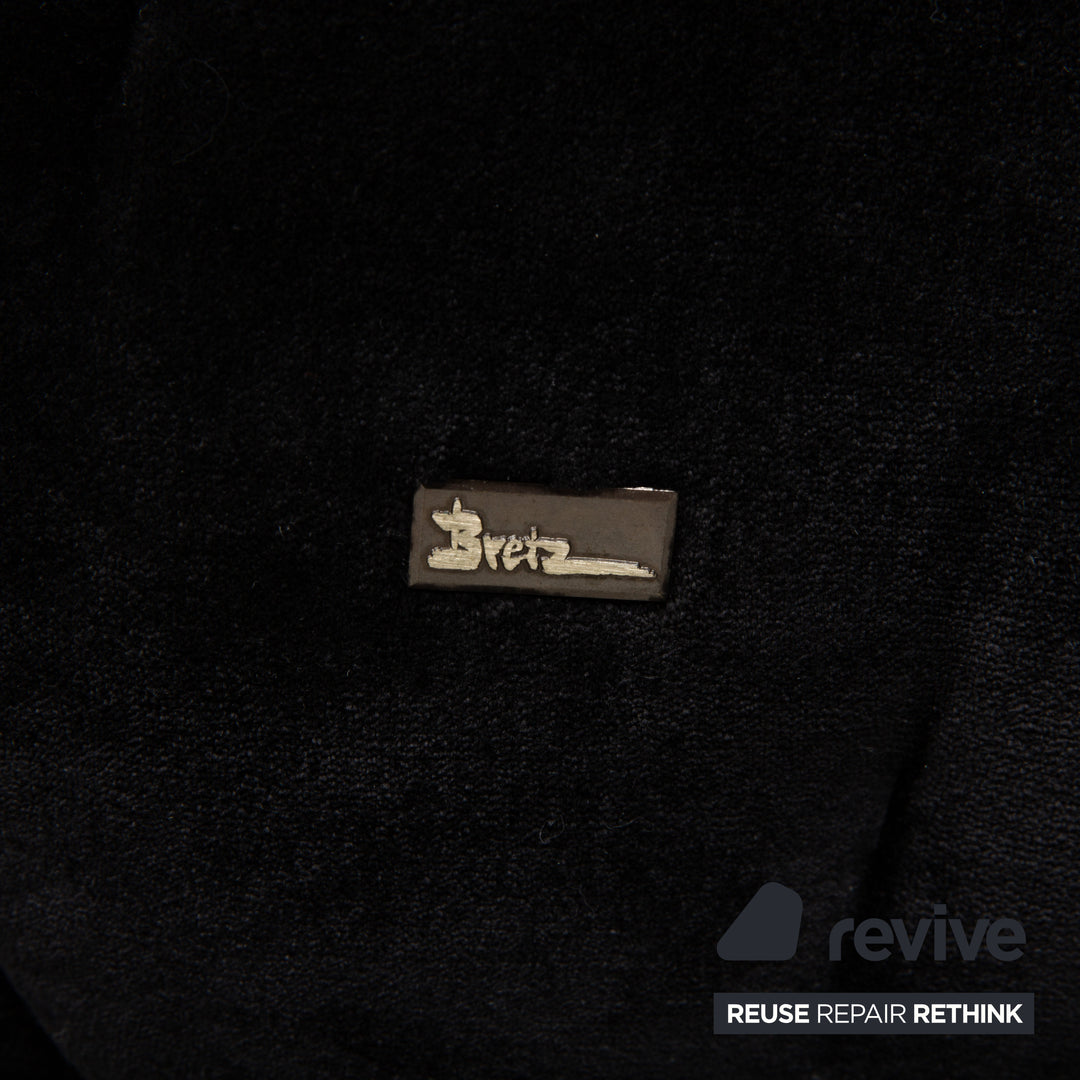 Lit Bretz FEYA, tissu velours noir